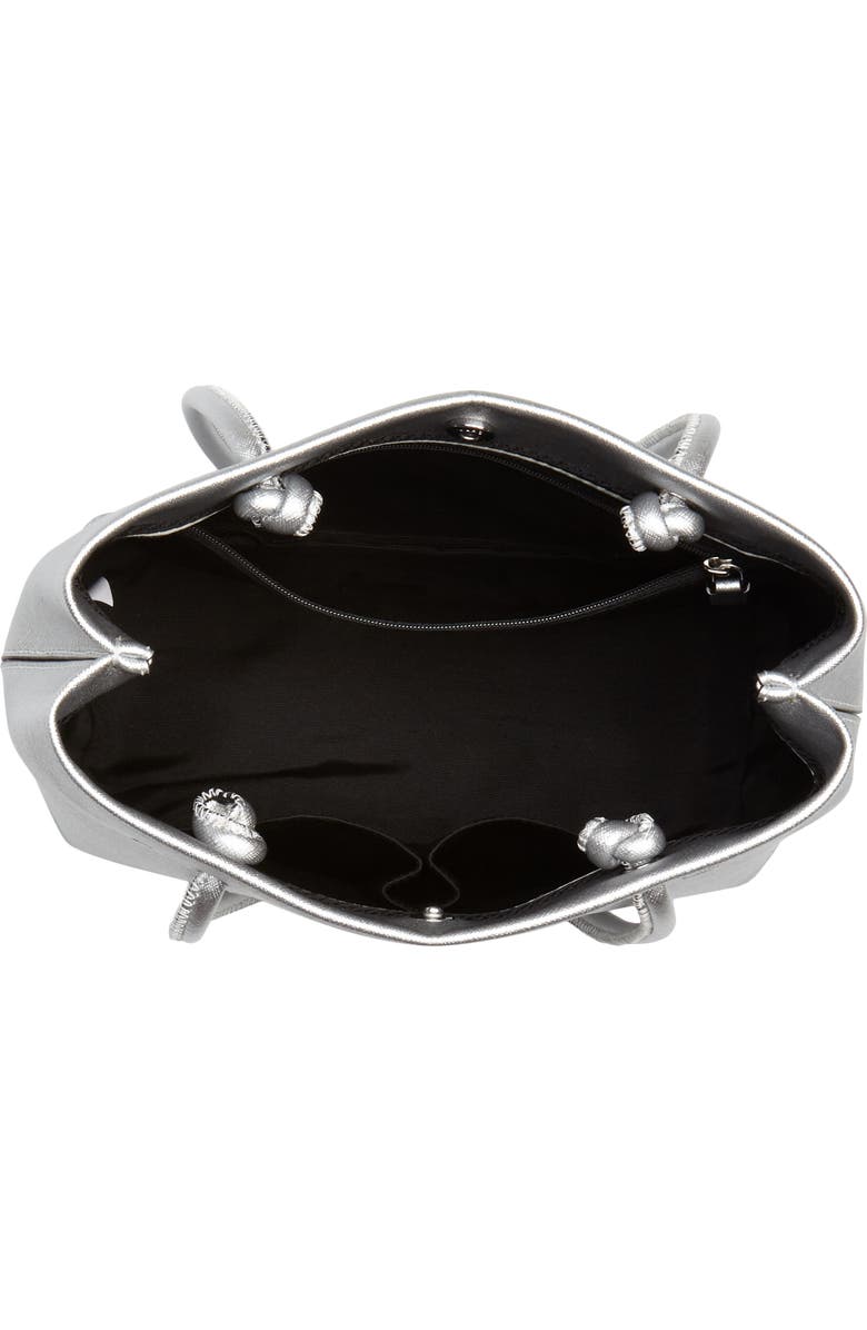 Marc Jacobs Mini Metallic Leather Logo Shopper Tote, Alternate, color,