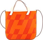Pre-Owned Hermes Cabas H en Biais Tote Canvas with Leather 27