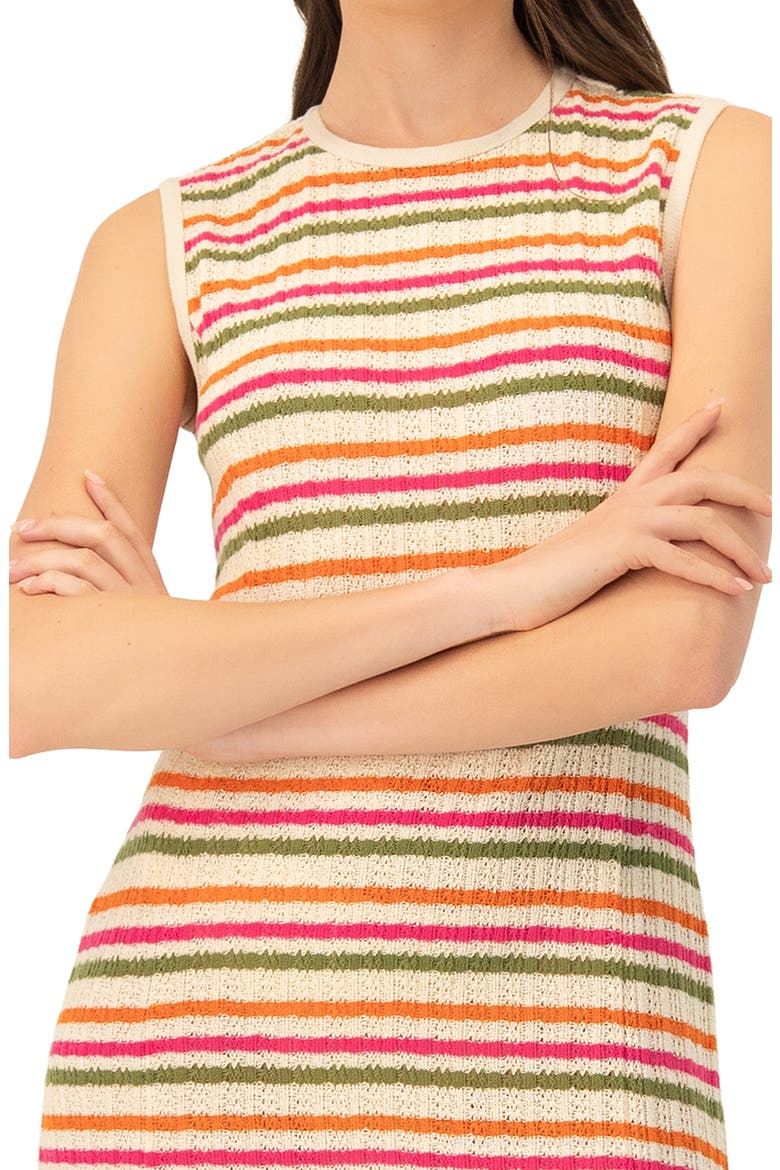 Sleeveless Striped Knit Maxi Dress, Alternate, color, Multicolor-Ivory