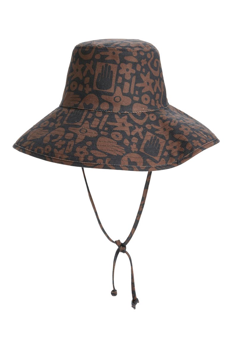 Holiday Cotton Canvas Bucket Hat, Main, color, BLACK