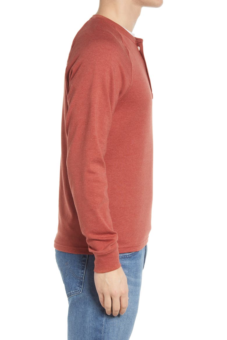 Puremeso Raglan Henley, Alternate, color, RUST
