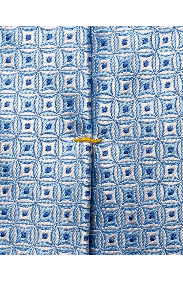 Eton Geometric Silk Jacquard Tie, Alternate, color, Medium Blue