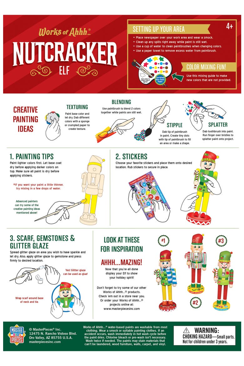 Nutcracker Elf Wood Craft Kit, Alternate, color, Multicolor