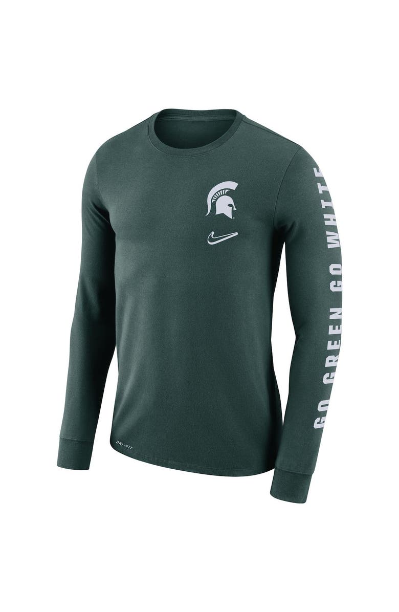 Nike Men's Nike Green Michigan State Spartans Local Mantra Performance Long Sleeve T-Shirt, Alternate, color, 