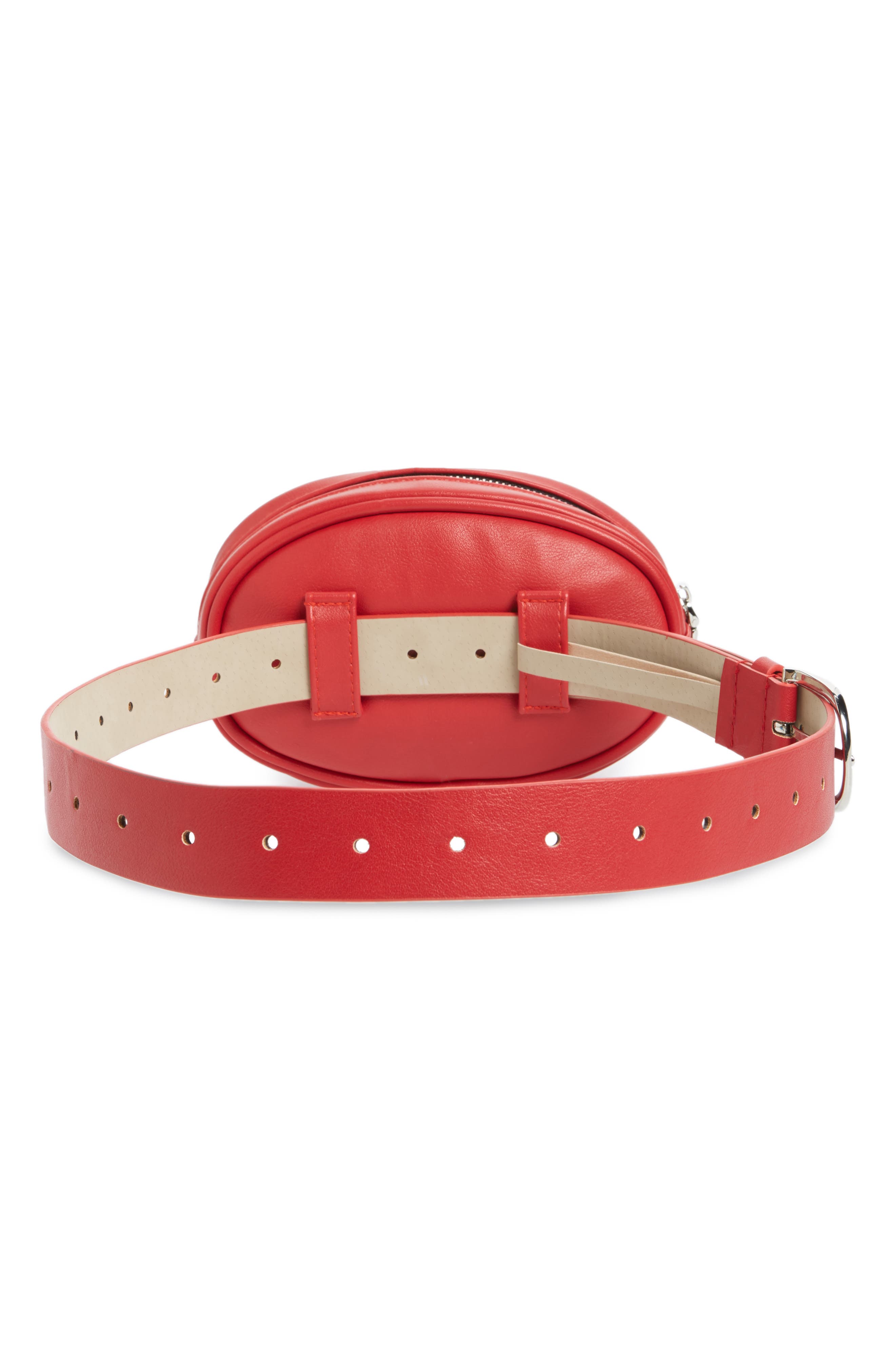Quilted Belt Bag, Alternate, color, RED