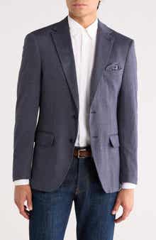 Lucky Brand Slim Fit Glen Plaid Knit Sport Coat