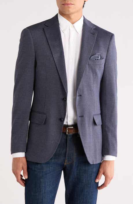 Lucky Brand Slim Fit Glen Plaid Knit Sport Coat