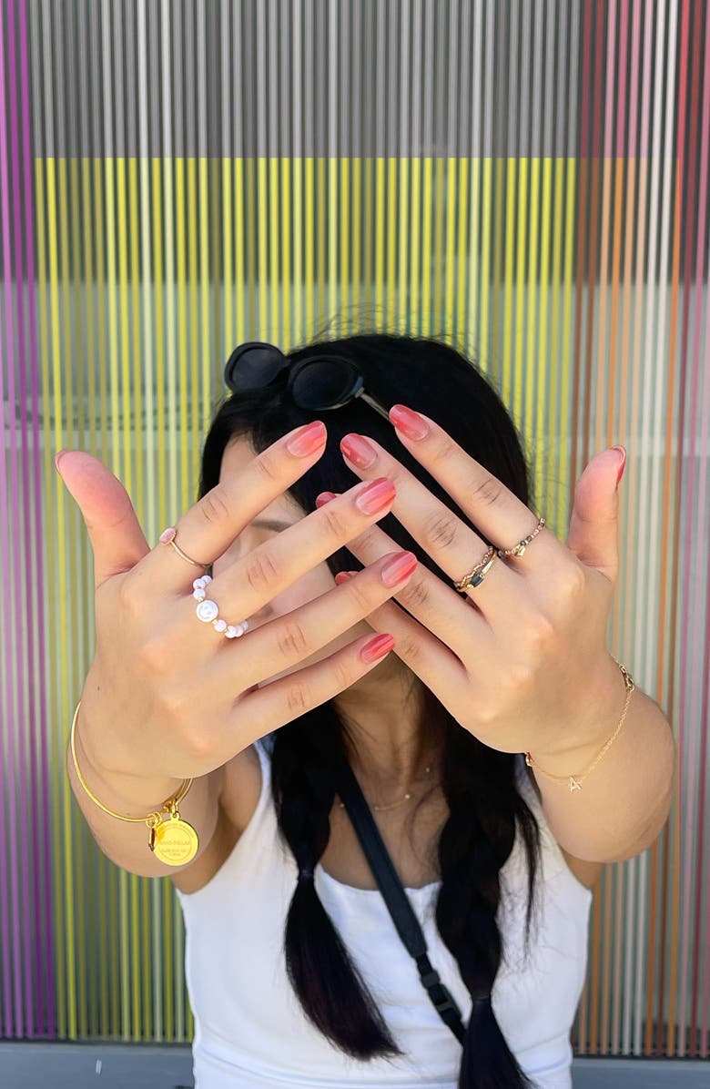 heyhae Hey, Rosy Ruby Sun-Cured Gel Nail Strips, Alternate, color, Pink