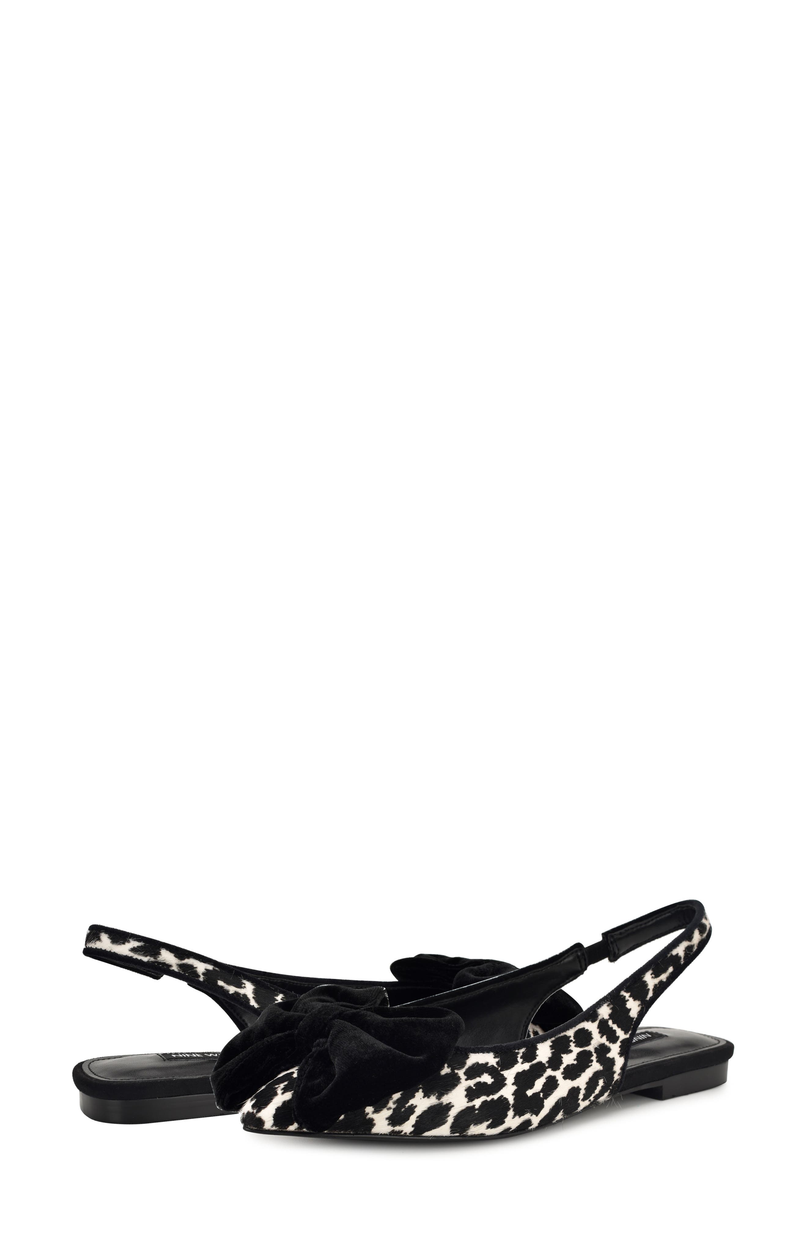 Nine West Junnie Genuine Calf Hair Pointed Toe Flat, Alternate, color, 