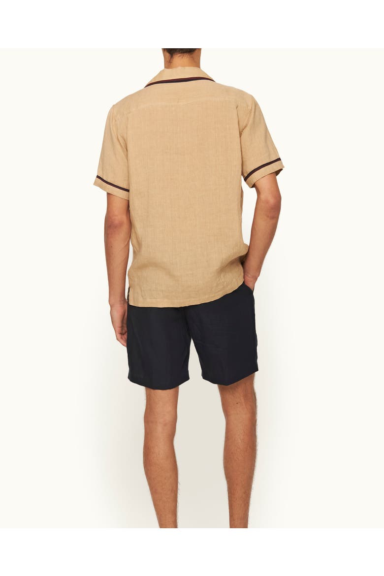 Maitan Lino Relaxed-Fit Shirt, Alternate, color, Biscuit/Damson/Night Iris