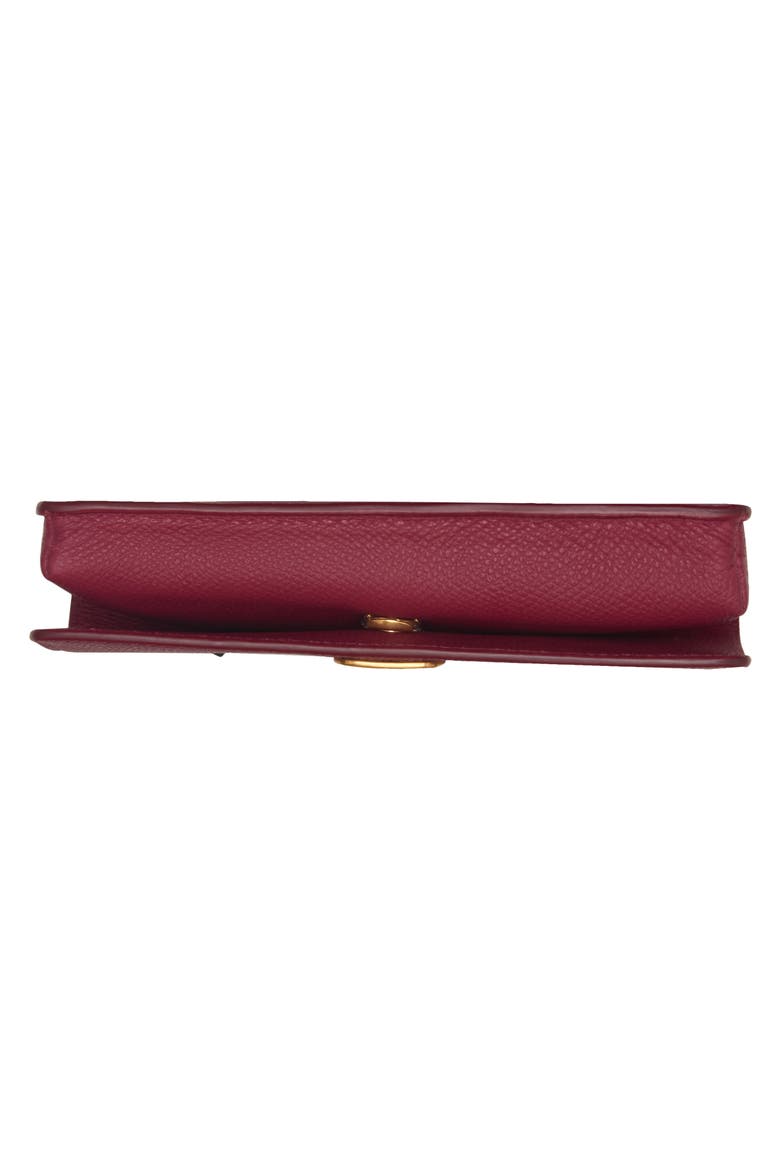 VLOGO Signature Leather Wallet on a Chain, Alternate, color, DARK RED