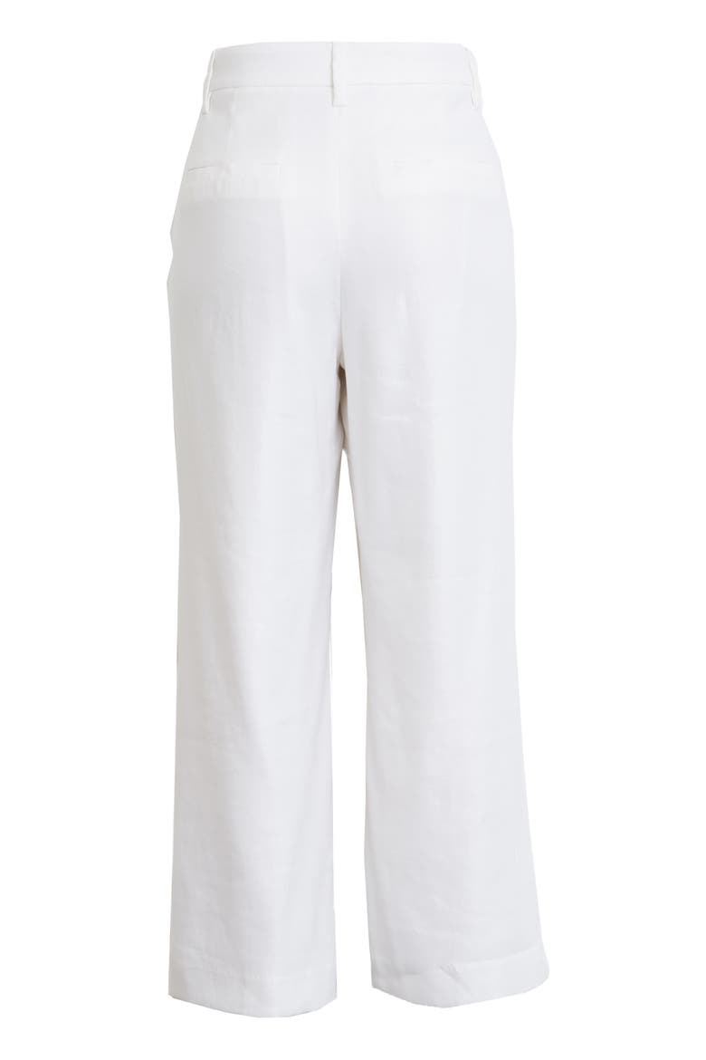 Crop Wide Leg Linen Blend Pants, Alternate, color, WHITE