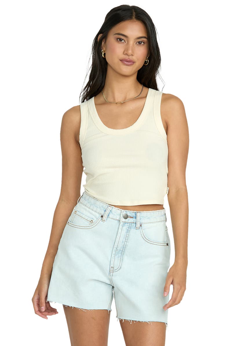 Billabong Riley High Waist Cutoff Denim Shorts, Alternate, color, Acid Wash