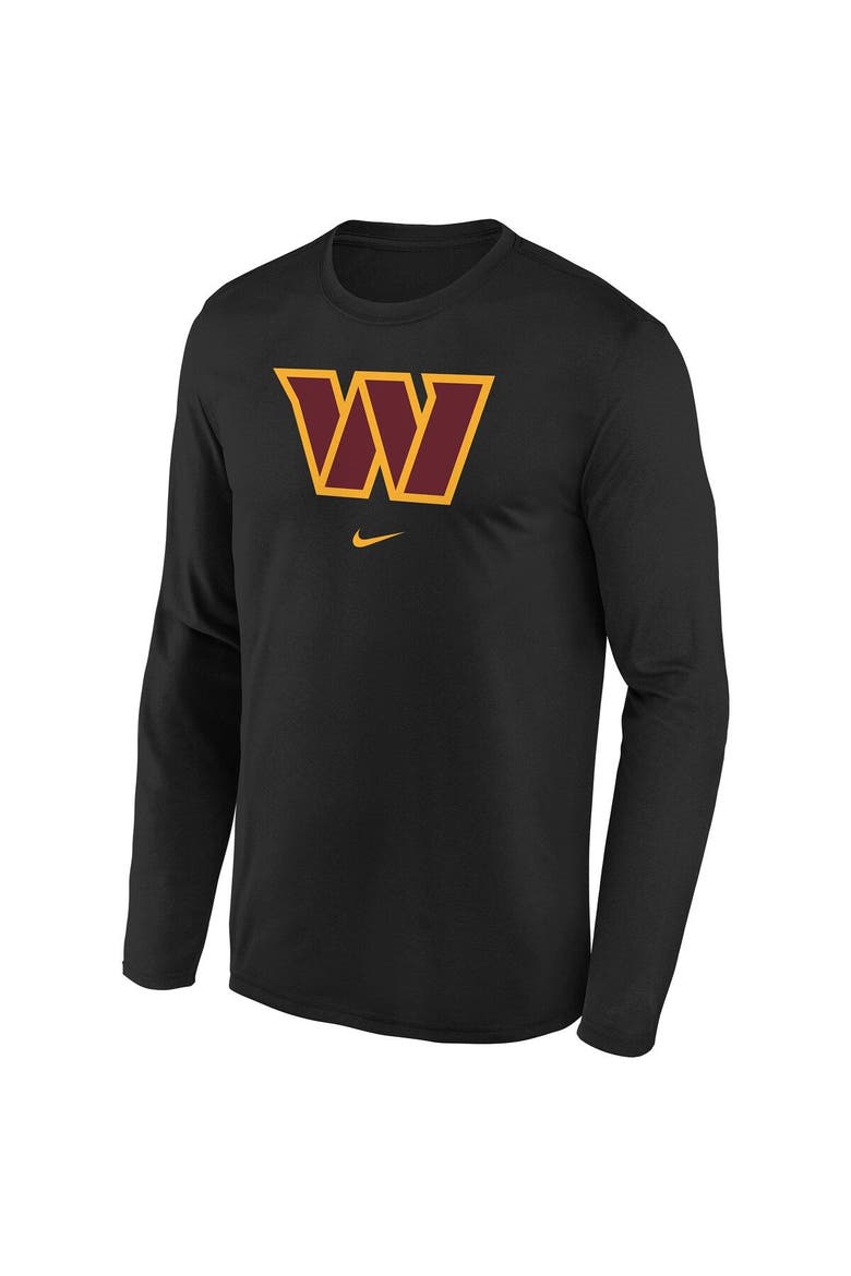 Youth Nike Black Washington Commanders Team Logo Long Sleeve T-Shirt, Alternate, color, Black