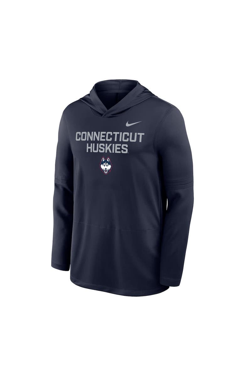 Nike Men's Nike Navy UConn Huskies 2025 Sideline Dri-FIT Long Sleeve Hoodie T-Shirt, Alternate, color, 