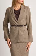 Halogen® Belted Houndstooth Blazer