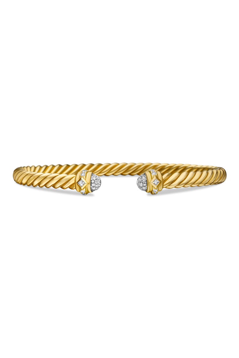 Renaissance® Oval Cablespira Bracelet in 18K Yellow Gold with Diamonds, 4.5mm, Main, color, 18K YELLOW GOLD