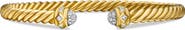 David Yurman Renaissance® Oval Cablespira Bracelet in 18K Yellow Gold with Diamonds, 4.5mm
