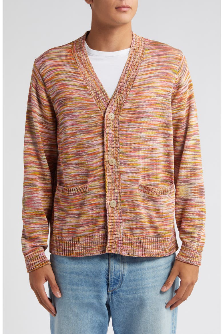 Tequila Sunrise Space Dye Cotton Cardigan, Alternate, color, PINK