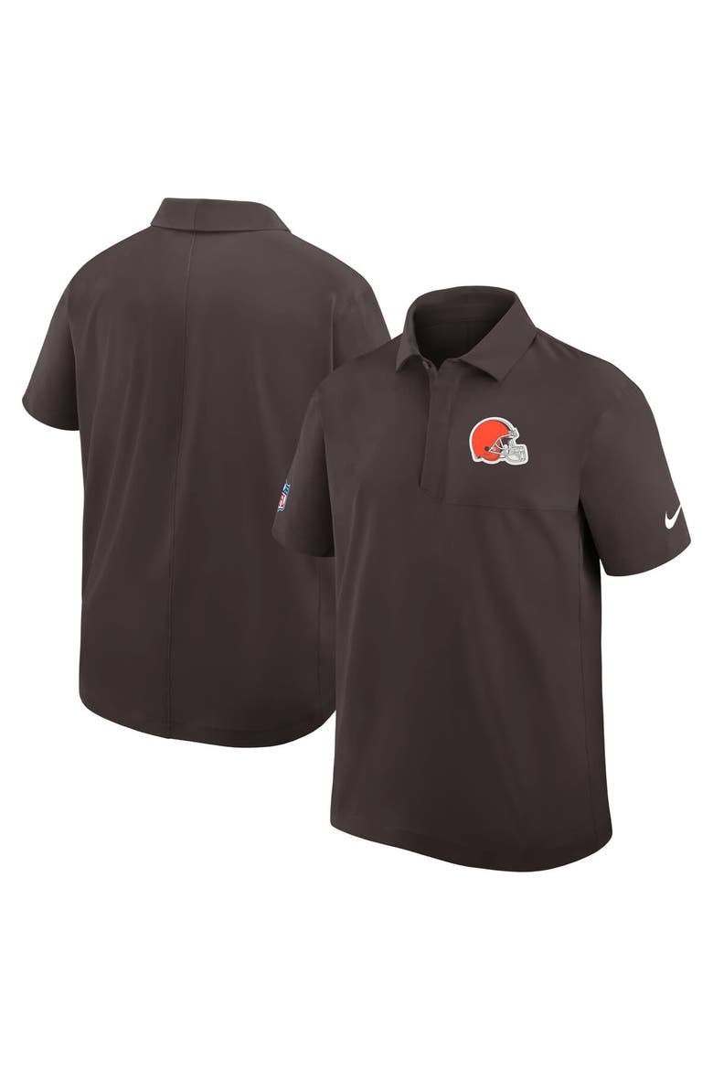Men's Nike Brown Cleveland Browns Sideline Woven Dri-FIT Polo, Alternate, color, Brown