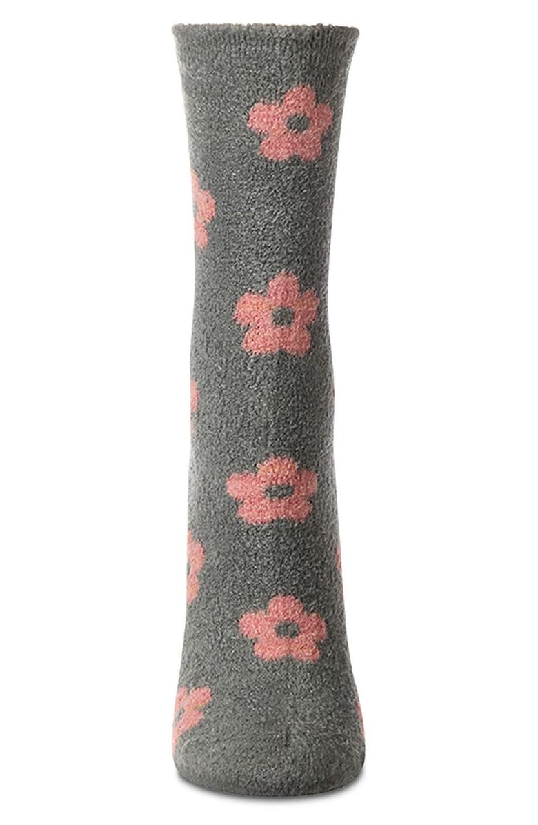 MeMoi Daisies Lavender Infused Crew Socks, Alternate, color, Grayed Jade