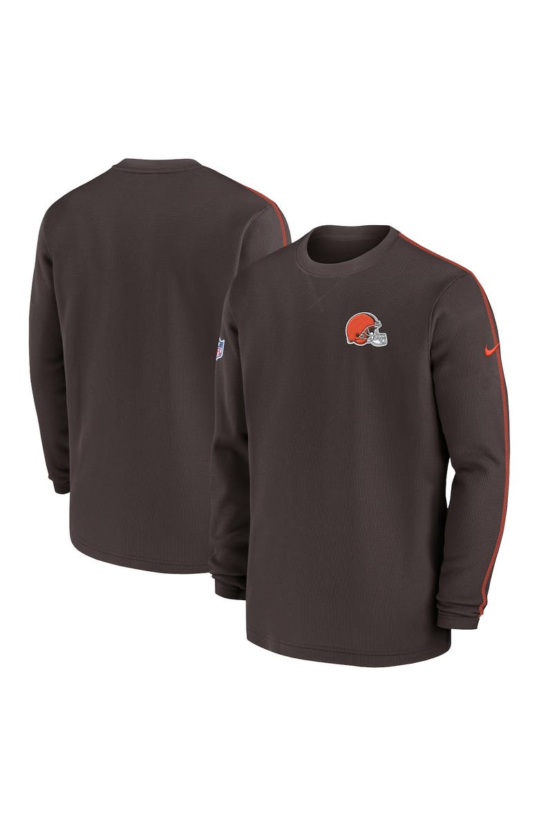 Nike Men's Nike Brown Cleveland Browns 2024 Sideline Coaches Long Sleeve Top, Main, color, Brown