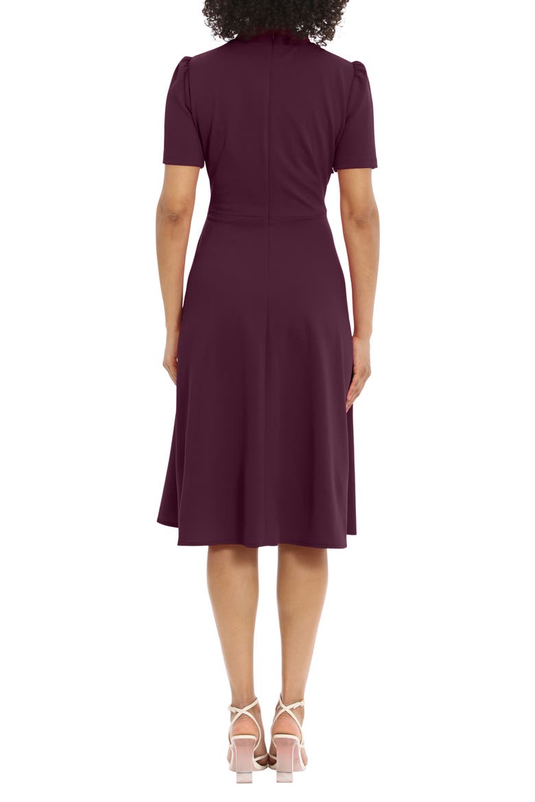 Short Sleeve Necktie Midi Dress, Alternate, color, LUXE PLUM
