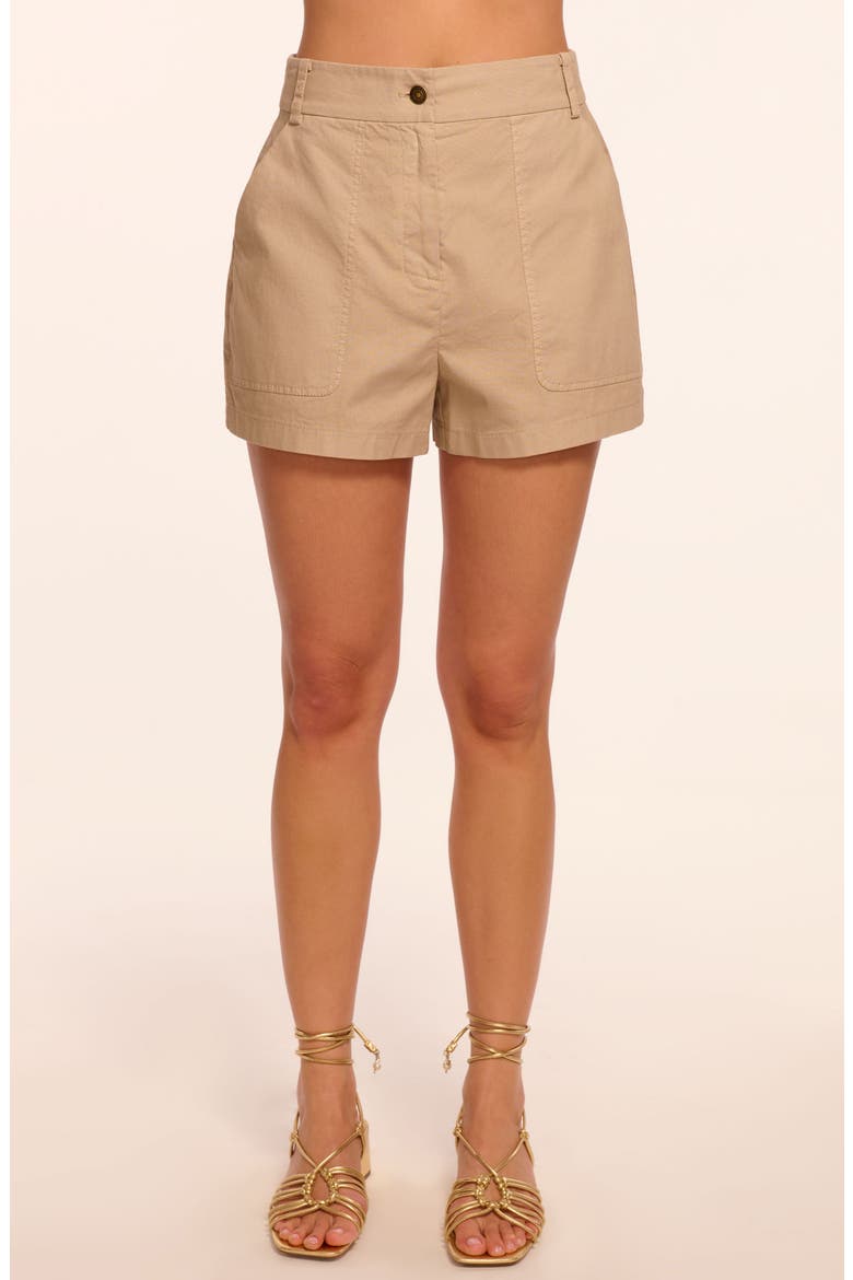 Hilary Stretch Cotton Canvas Shorts, Alternate, color, SANDSTONE
