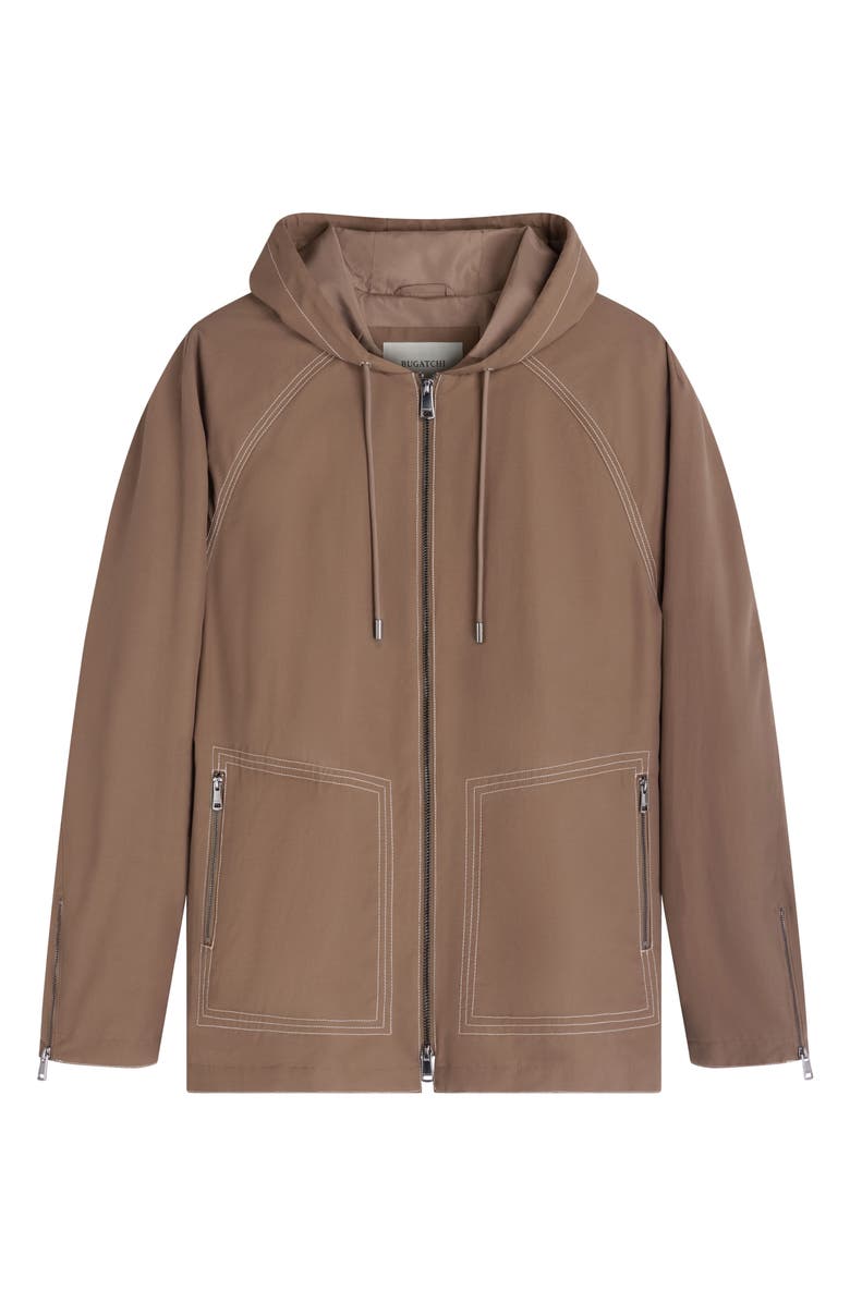 Bugatchi Hooded Jacket, Alternate, color, Tobacco