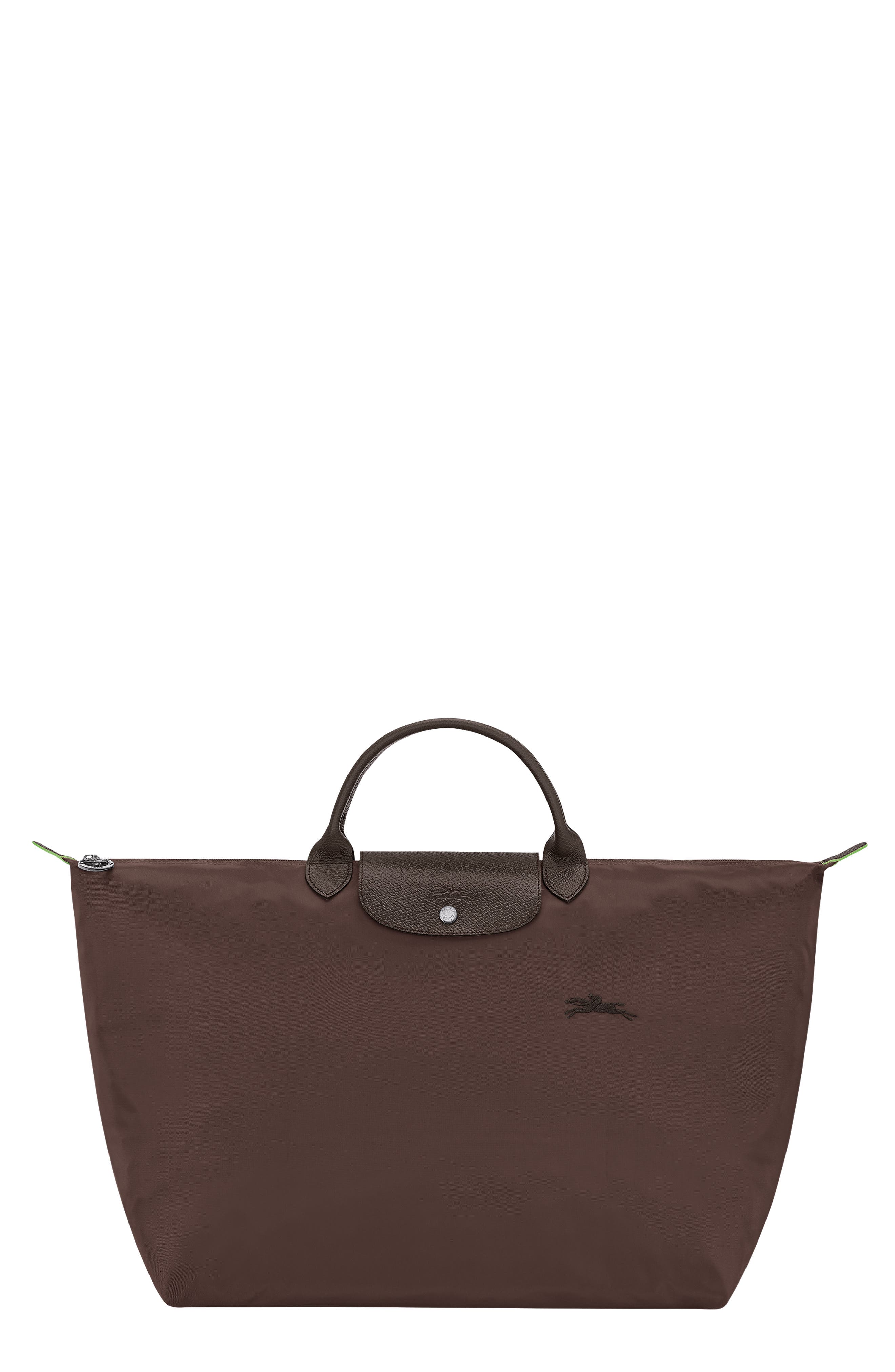 Longchamp Large Le Pilage Travel Bag, Main, color, Mocha