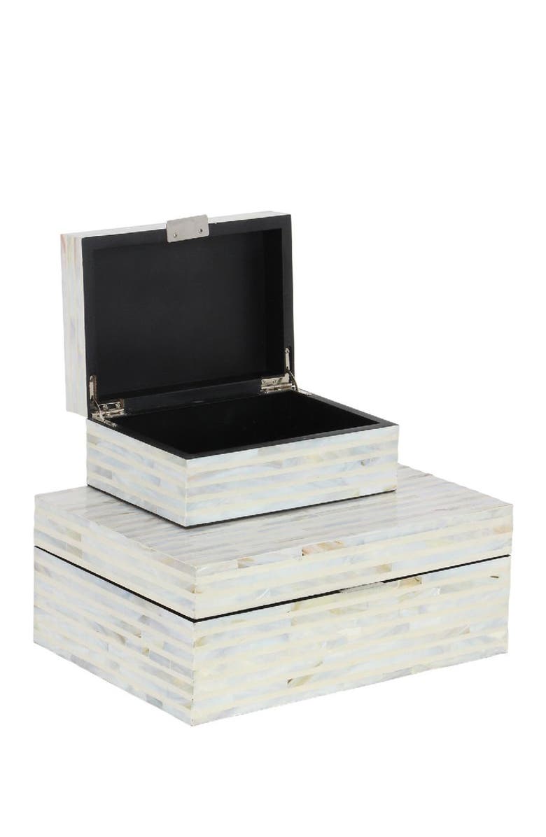 WILLOW ROW White Coastal Box - Set of 2, Alternate, color, White