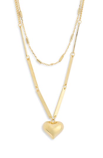 Leith Heart Pendant Layered Necklace In Gold
