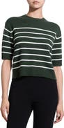 Theory Striped Cashmere Crop Sweater