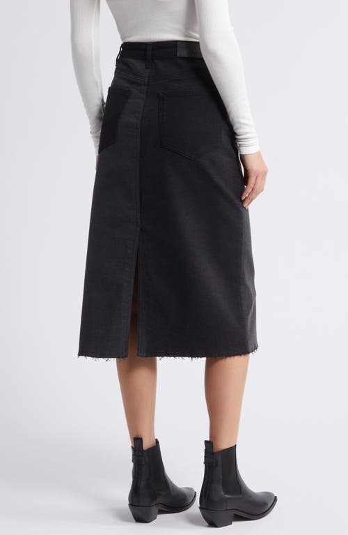Rails Highland Two-tone Denim Midi Skirt In Black Patchwork