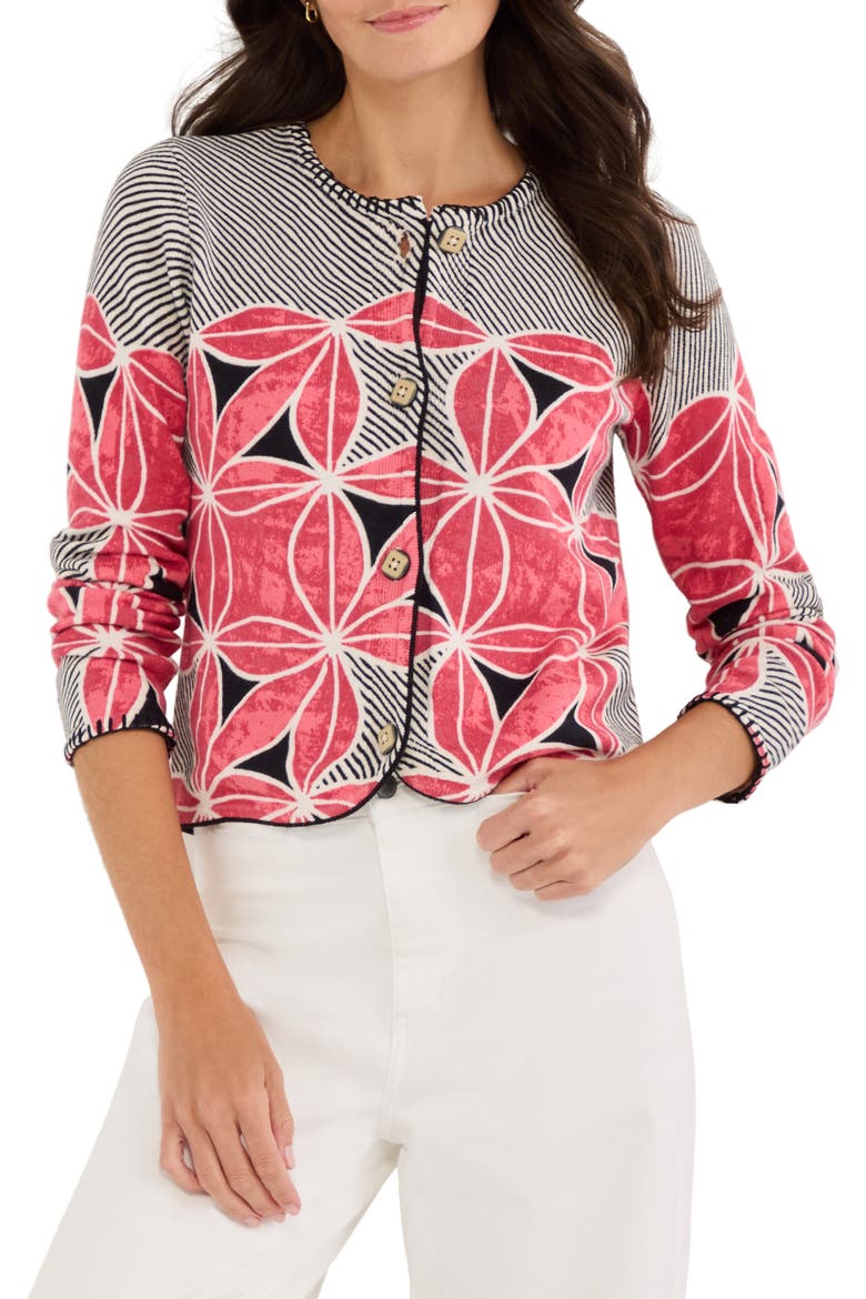 Gallery Walk Cardigan, Main, color, PINK MULTI
