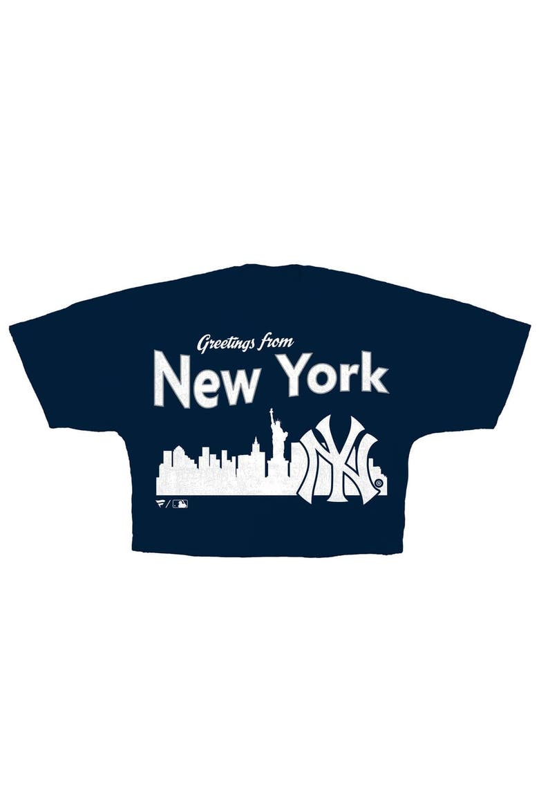 Women's Fanatics  Navy New York Yankees Skyline Crop T-Shirt, Alternate, color, Navy
