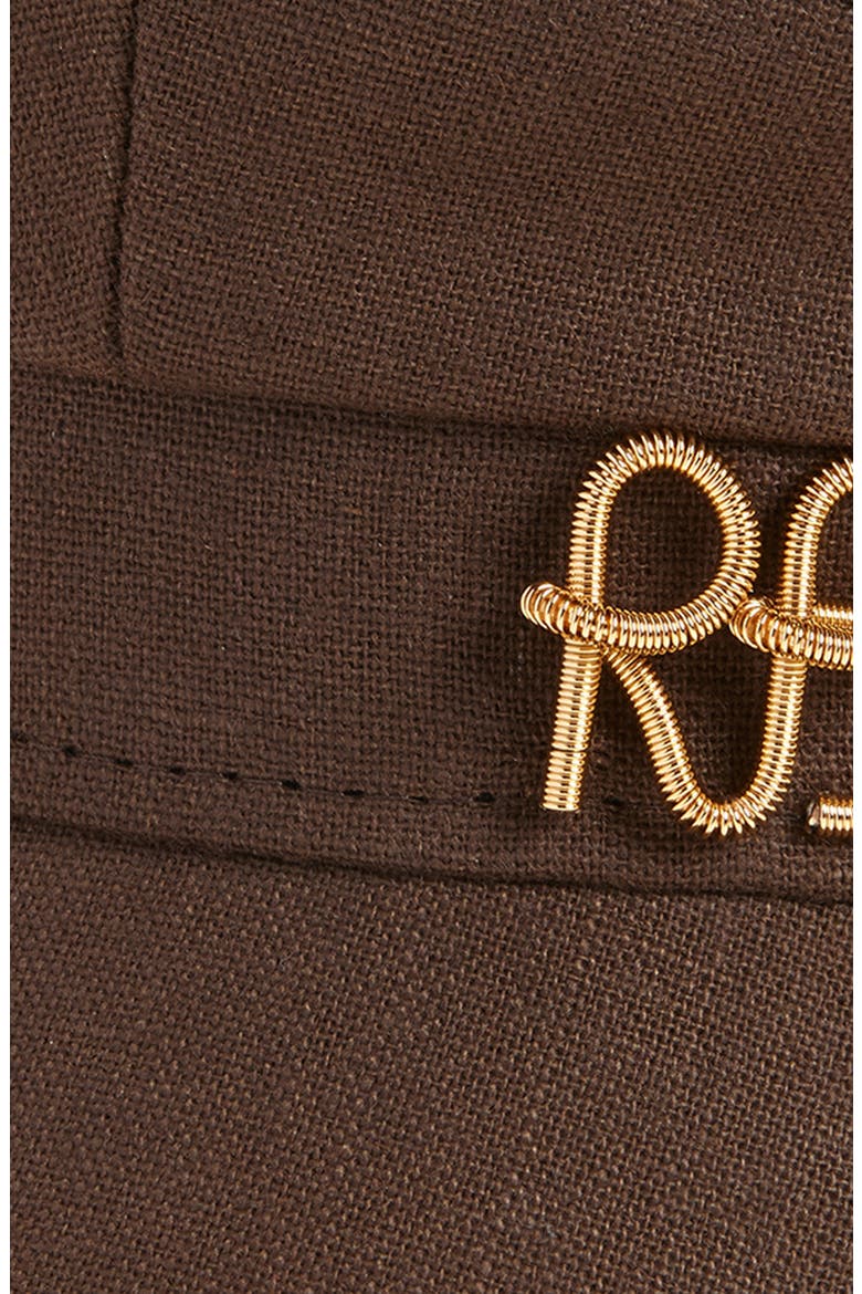 Linen Newsboy Cap, Alternate, color, BROWN