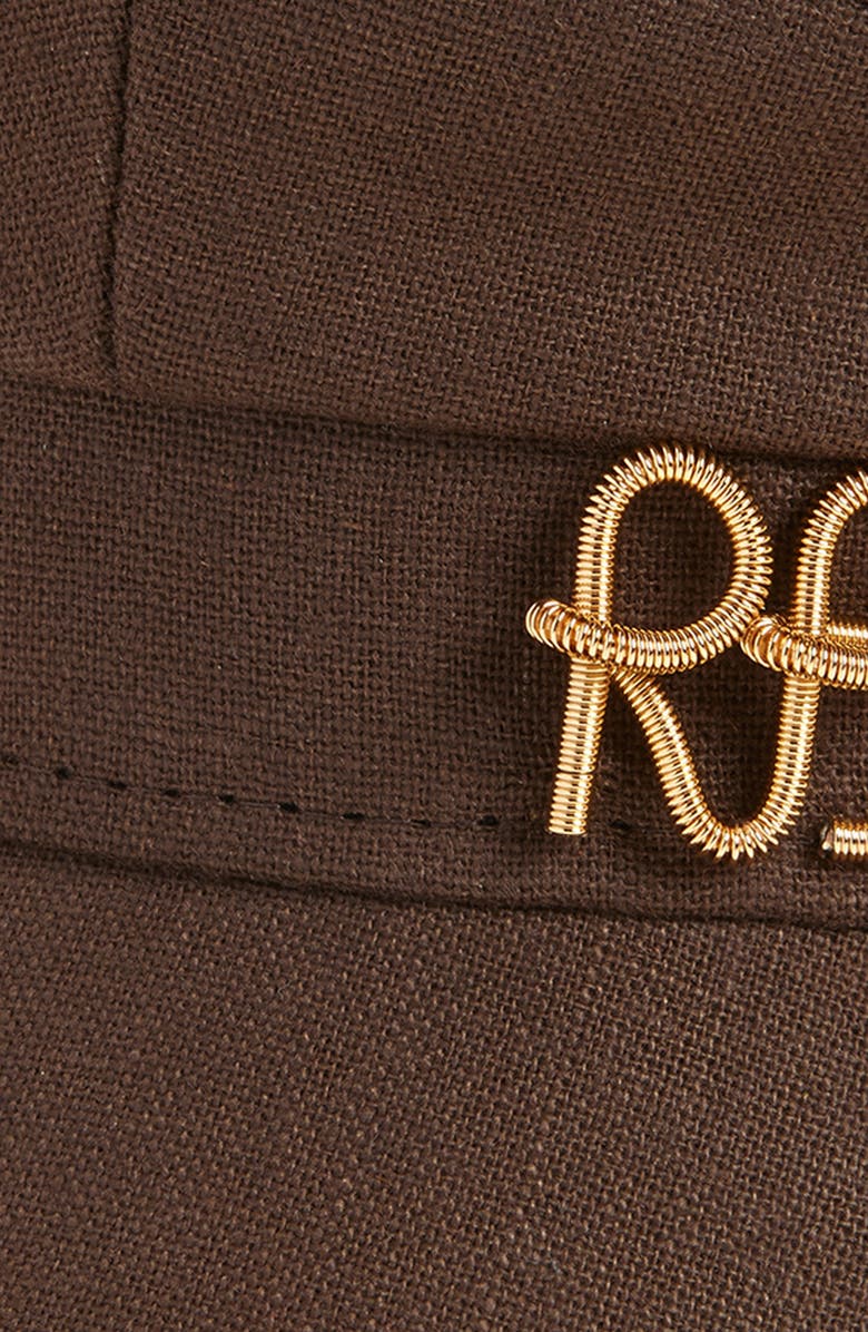 Ruslan Baginskiy Linen Newsboy Cap, Alternate, color, Brown