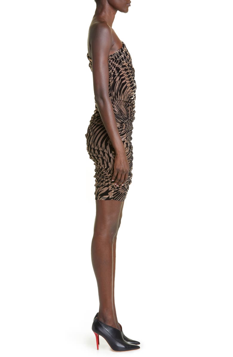 MUGLER Icon Star Flocked Off the Shoulder Illusion Mesh Minidress, Alternate, color, 