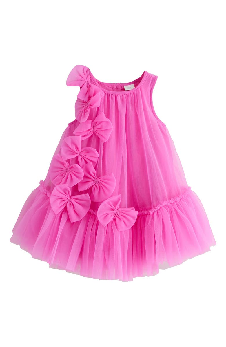 NEXT Kids' Bow Mesh Party Dress, Main, color, Pink