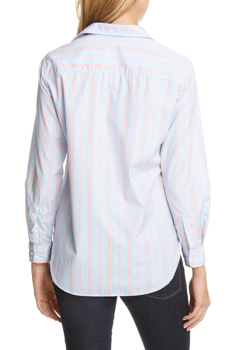 Multi Stripe Button-Up Shirt, Alternate, color, BLUE PINK JADE STRIPE