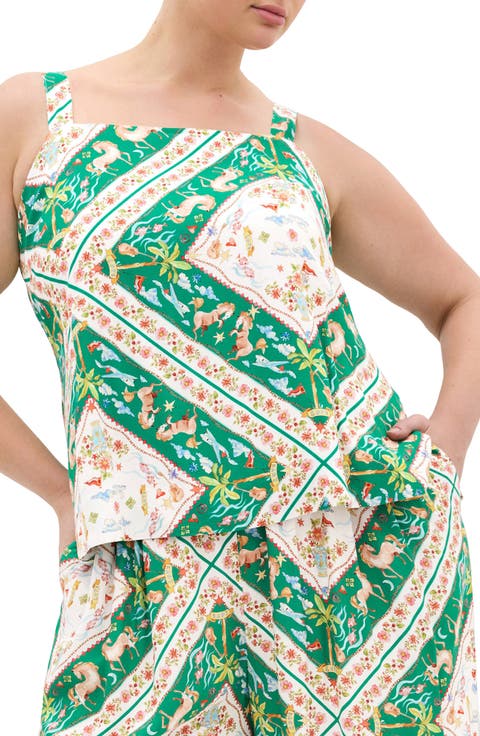 Jayla Scarf Print Tank (Plus)