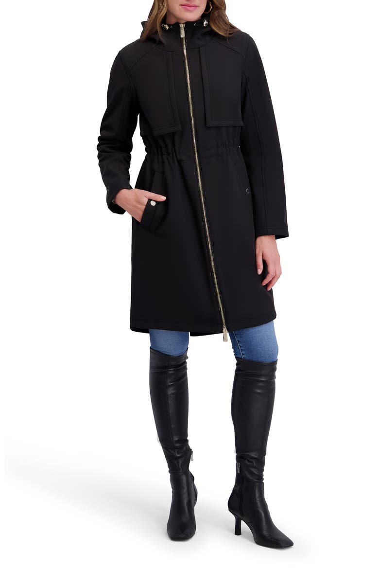 Shelled Hooded Coat, Main, color, BLACK