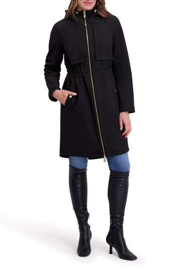 Kensie Shelled Hooded Coat In Blue