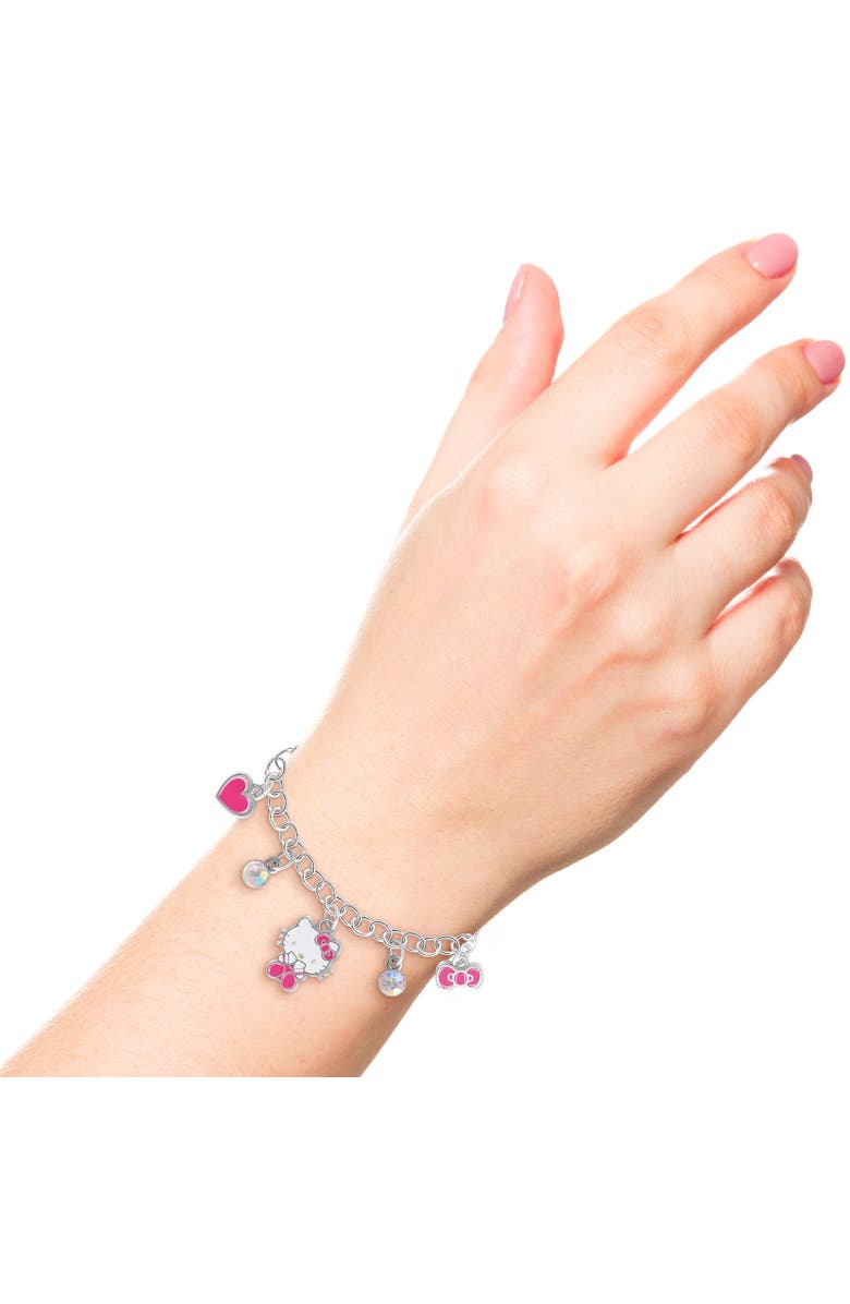 Hello Kitty Charm Hearts Bracelet, Alternate, color, Silver