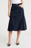 JASON WU Bubble Hem Denim Midi Skirt