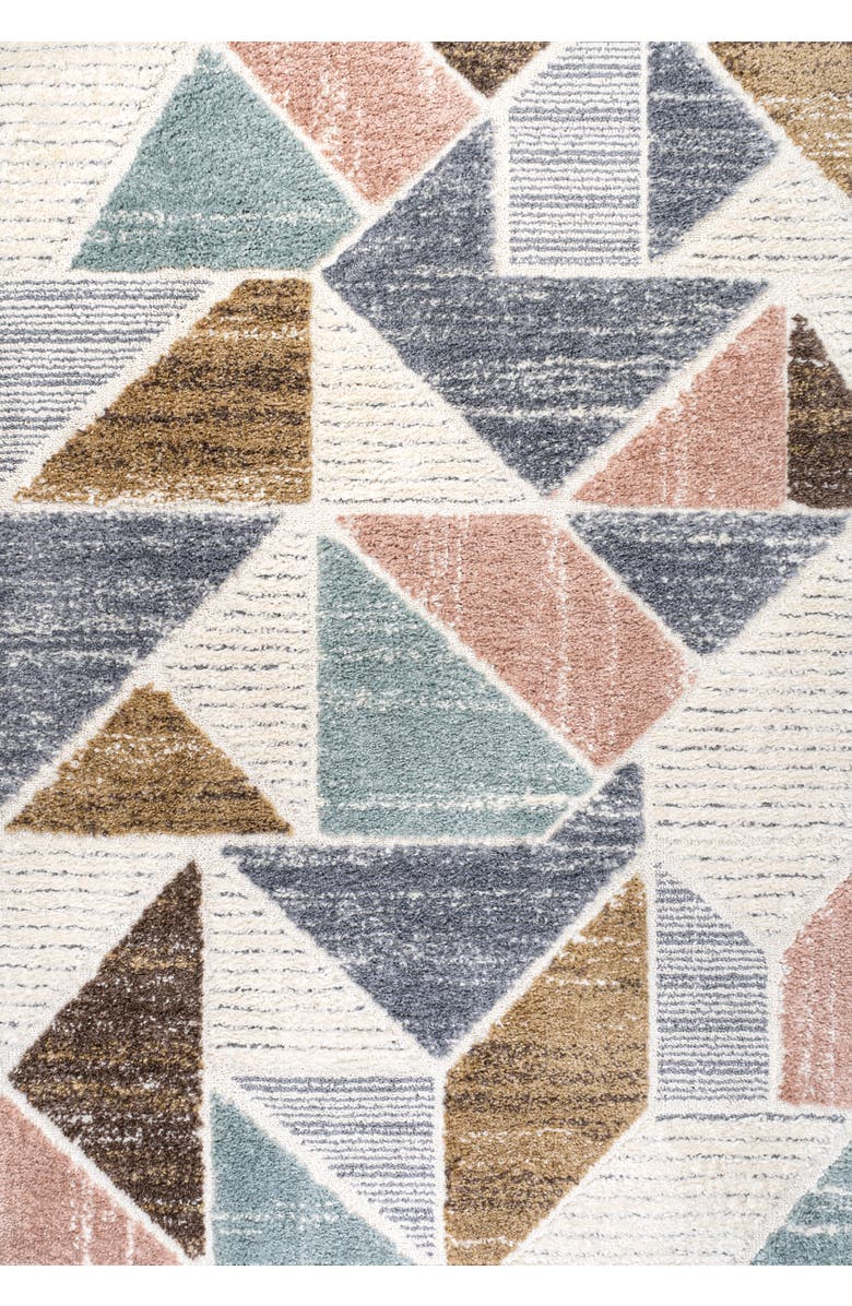 JONATHAN Y Aileen Geometric Scandi Colorblock Carved Area Rug, Main, color, Multi