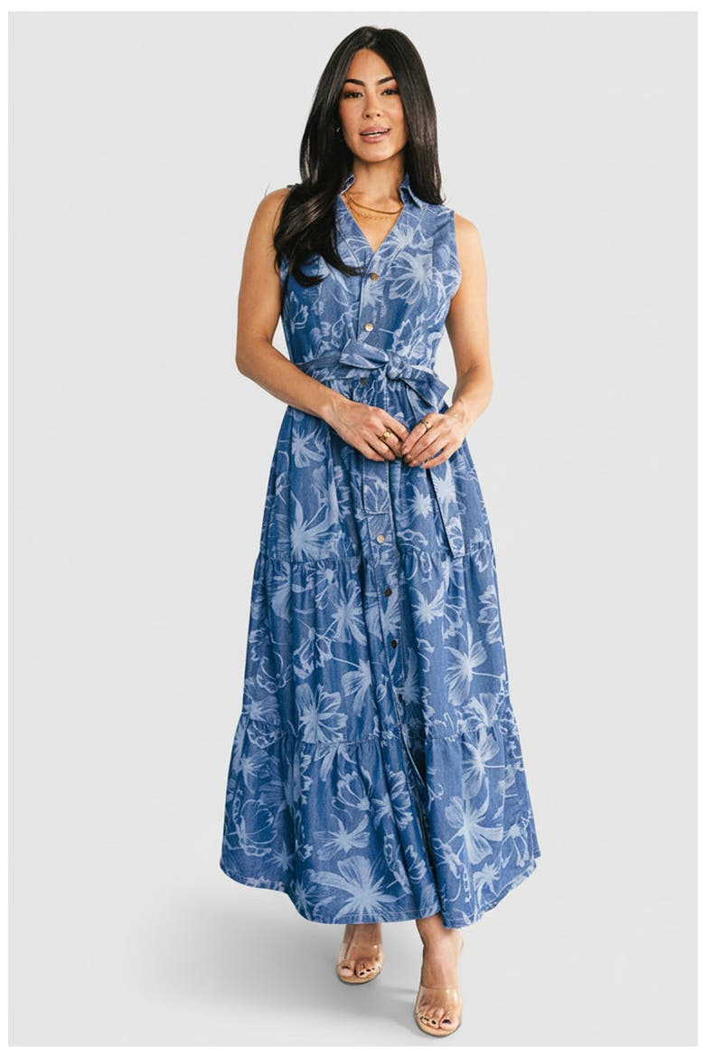 Rocío Soft Denim Dress, Main, color, Blue Print