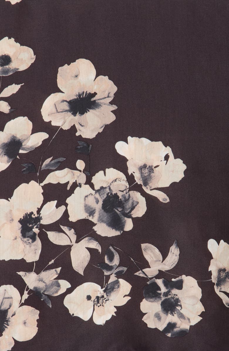 BCBG Floral Shadow Square Scarf, Alternate, color, Black