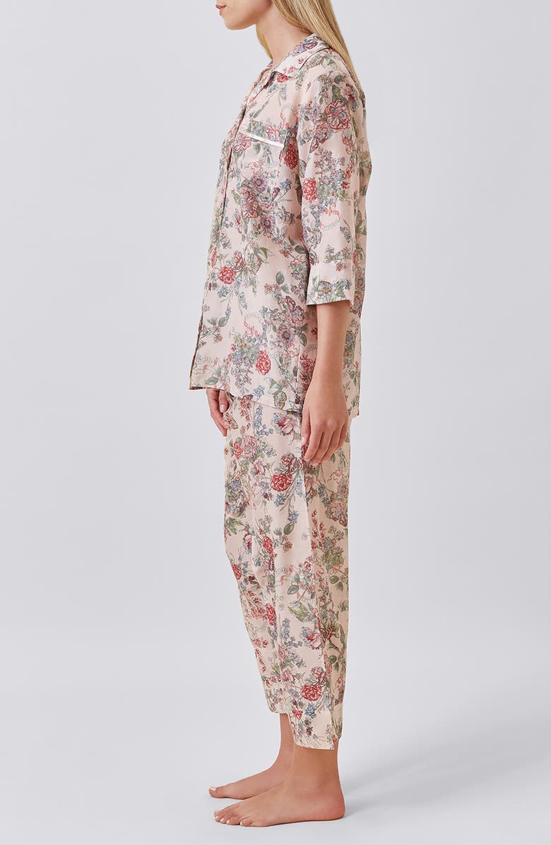 Papinelle Layla Cotton & Silk Crop Pajamas, Alternate, color, Pink